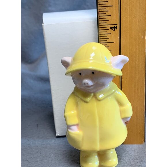 Danbury Mint Piggies Collection Sow-Wester Porcelain Pig Figurine 1980s - Picture 10 of 11